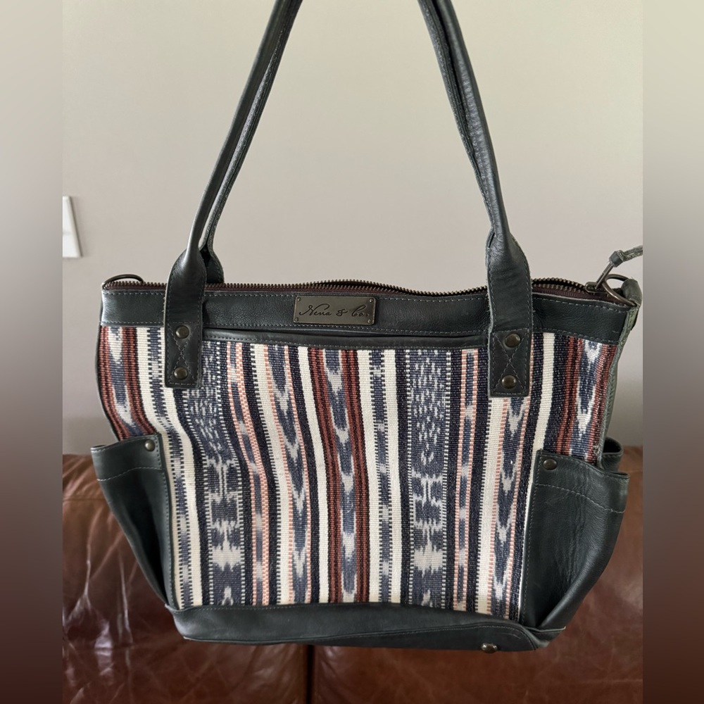 Nena & Co MTPB Santorini Artisan Fabric w/ Slate Leather